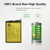 Battery replacement with text highlighting brand new quality, original capacity, and same size.