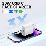 iPhone 14Pro Max 20W USB-C Power Adapter USB-C to Lightning Cable