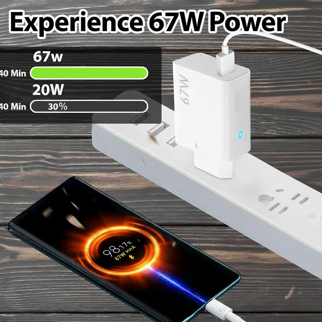 Realme Spervooc 67W USB-A Fast Charger Adapter with Type-C Cable wefixfast