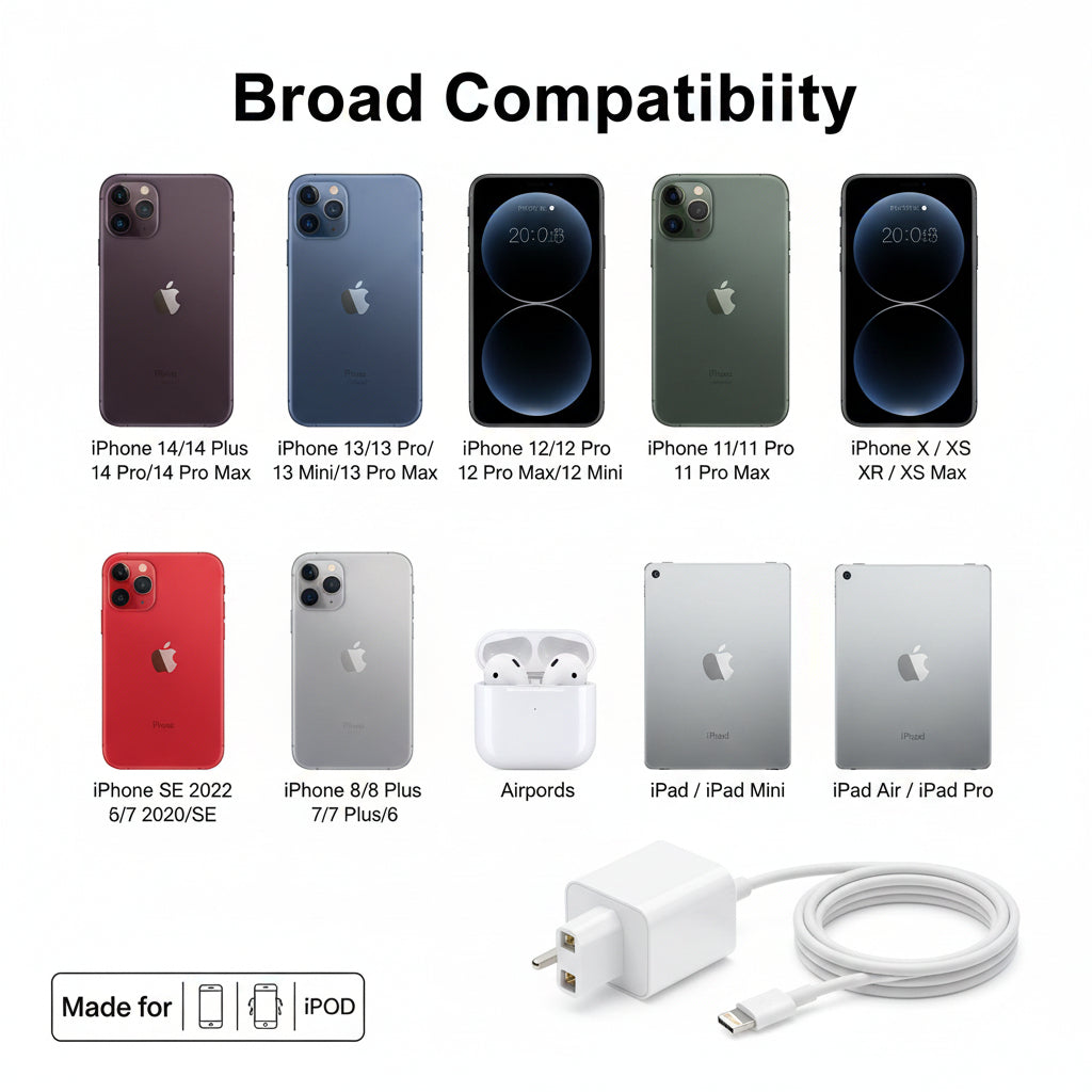 iPhone 14 Pro Max 20W USB-C Power Adapter USB-C to Lightning Cable