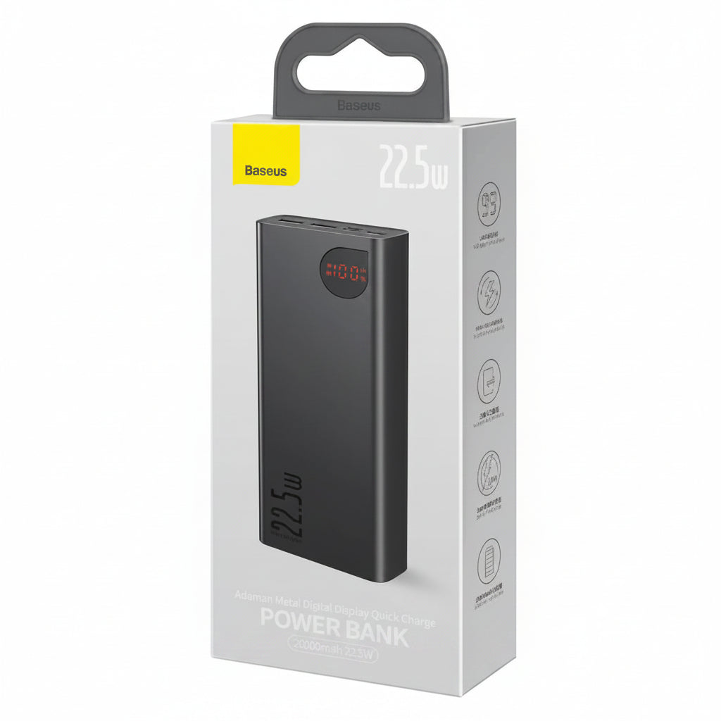Baseus PPADM20S 20000mah Adaman Metal Fast Charging Power Bank Black (22.5W) wefixfast