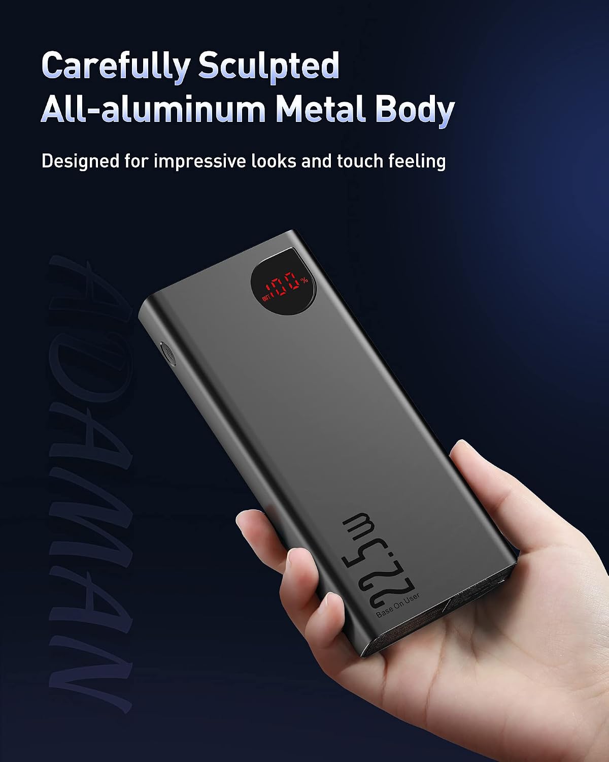 Baseus PPADM20S 20000mah Adaman Metal Fast Charging Power Bank Black (22.5W) wefixfast