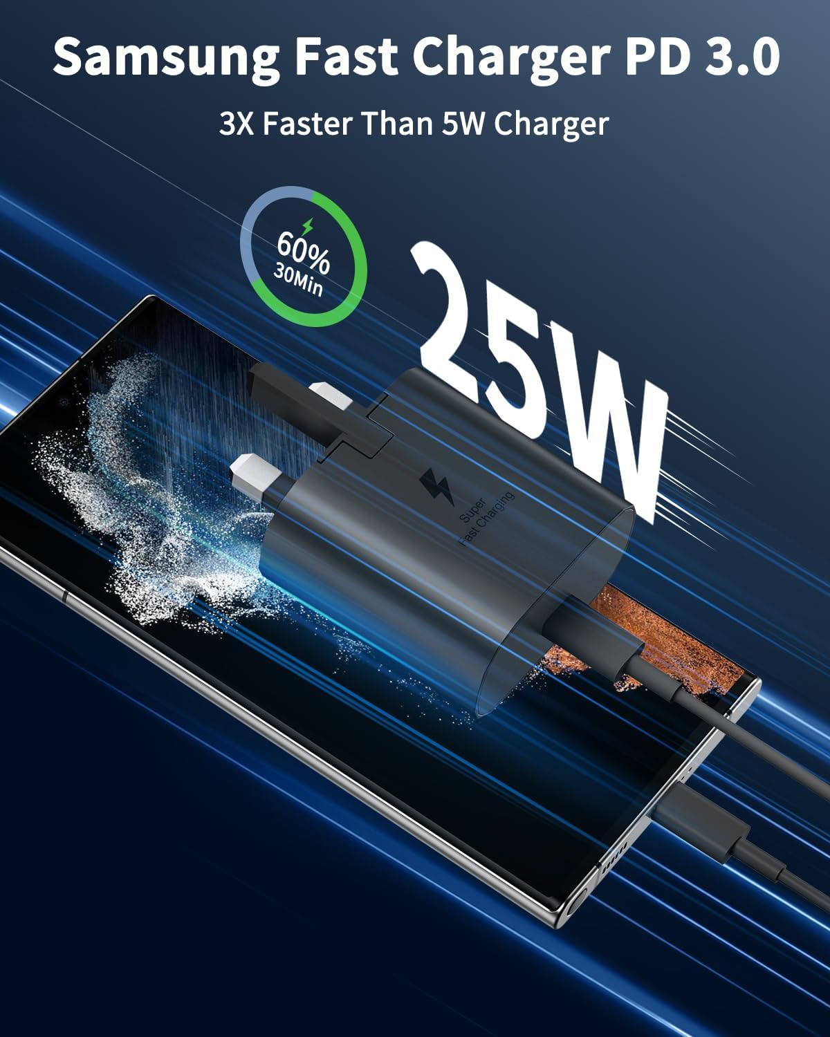 Samsung 25W USB-C PD Adapter with Cable