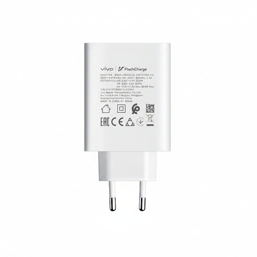 Vivo 44w Charging Adapter Flash Charger with 3A USB Type-C Cable wefixfast